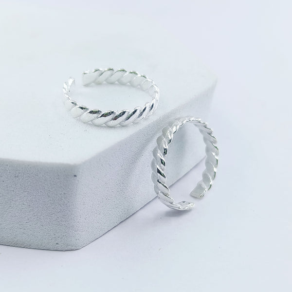 Classic Essential Silver Adjustable Toe Ring: 925 Sterling Silver