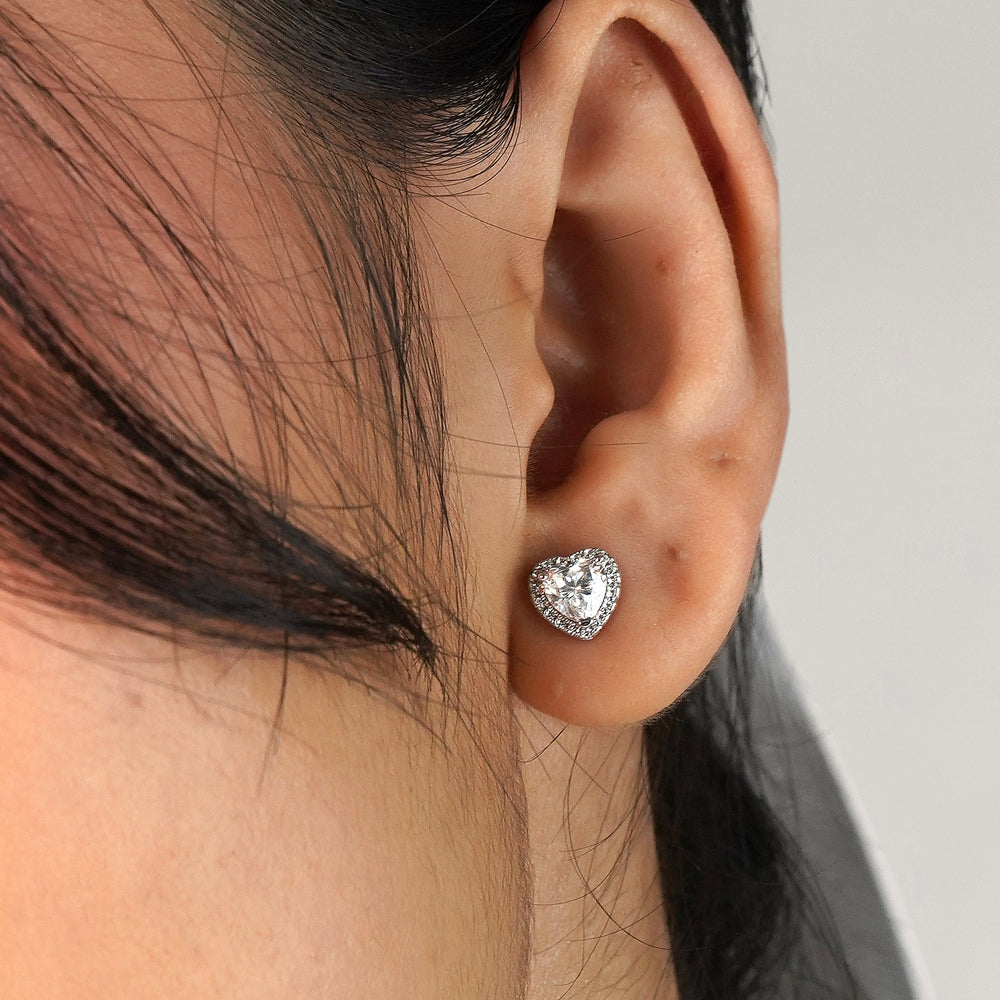 Sweet Hearts Lab Grown Moissanite Solitaire Earrings 1.0 Carat