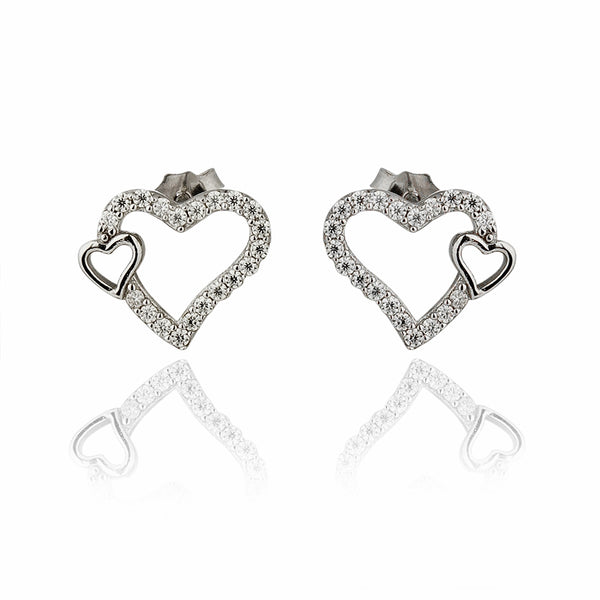 Little Hearts Moissanite Diamonds Earrings 0.5 Carat