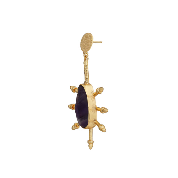Statement Enough Black Stone Earrings: 18K Gold Plated