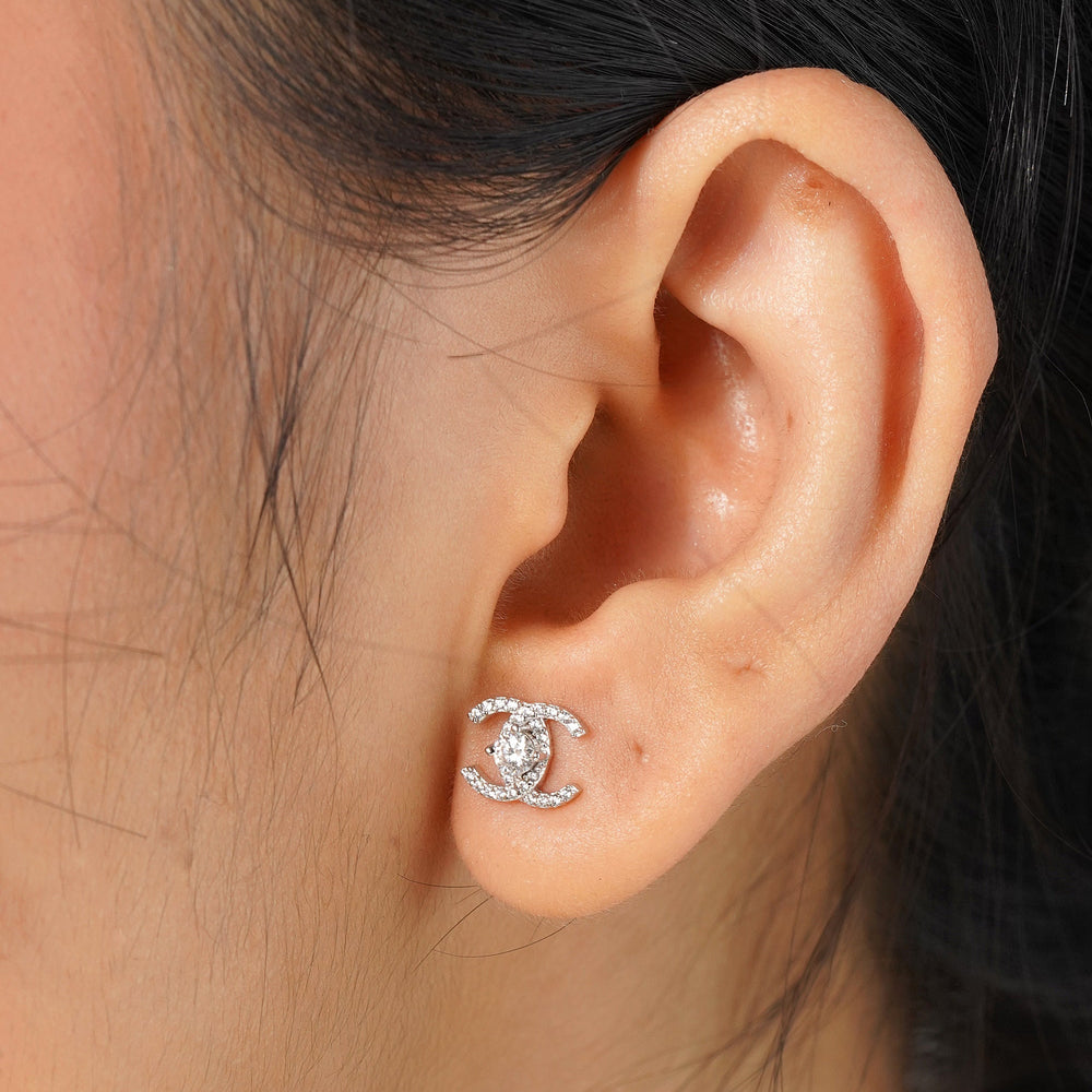 Channel Style Lab Grown Moissanite Earrings 0.5 Carat