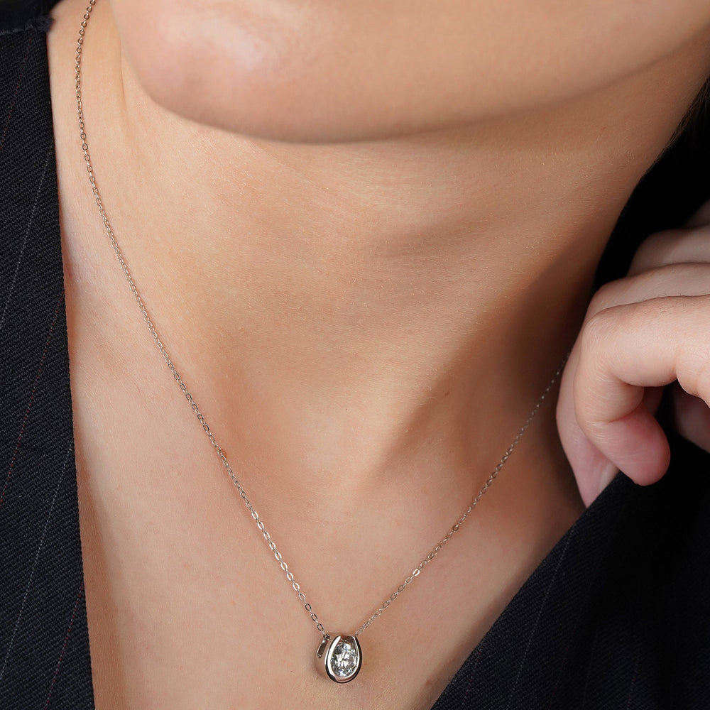 Essentially Available Moissanite Diamond Solitaire Necklace 2.44 Carat