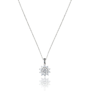 Elegant Daisy Moissanite Solitaire Diamond Necklace 1.0 Carat