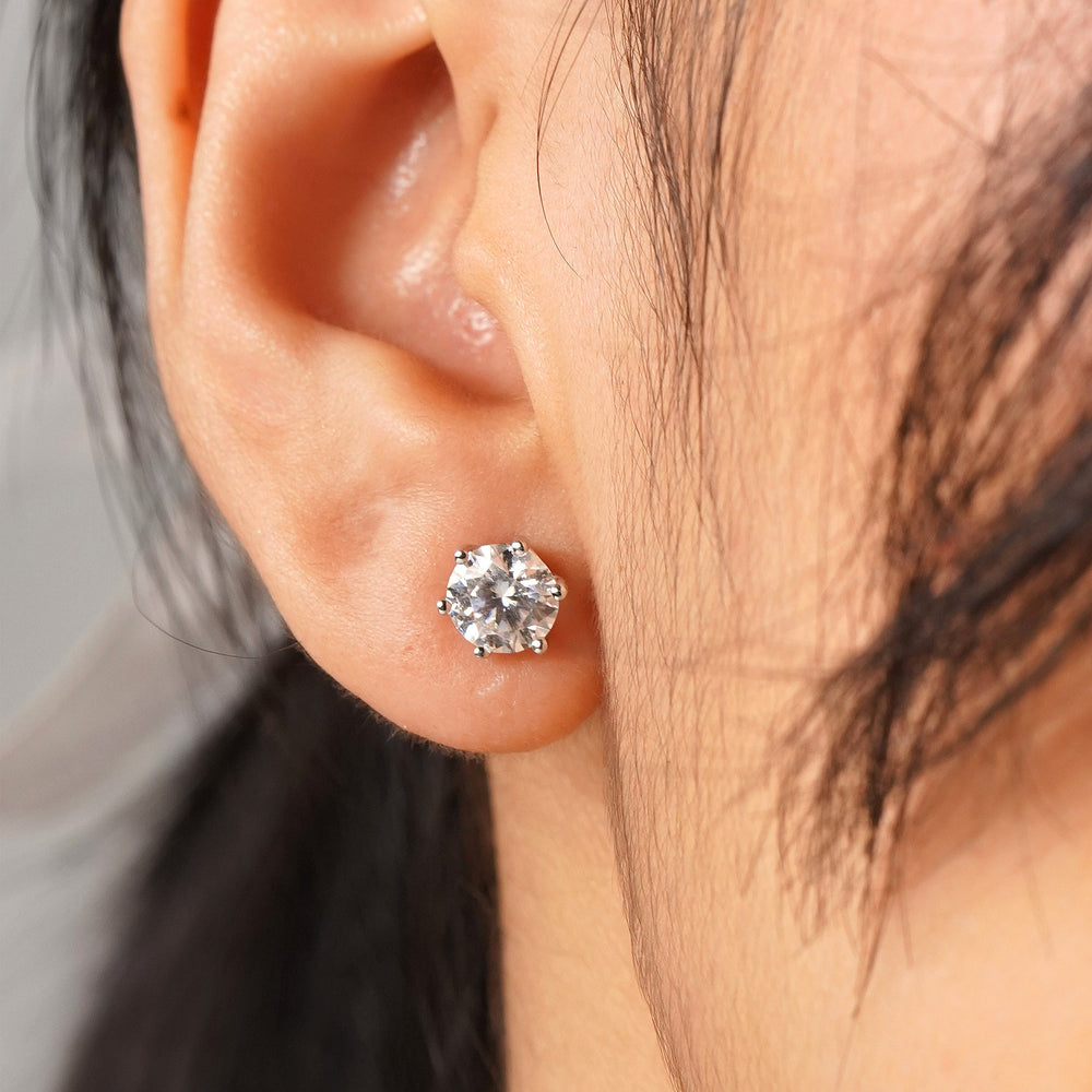 Better Than Usual Lab Grown Moissanite Solitaire Earrings 2 Carat
