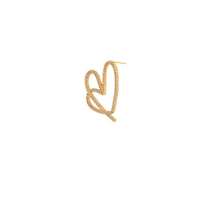 Zirconia Cubic Heart Earrings: 18K Gold Plated