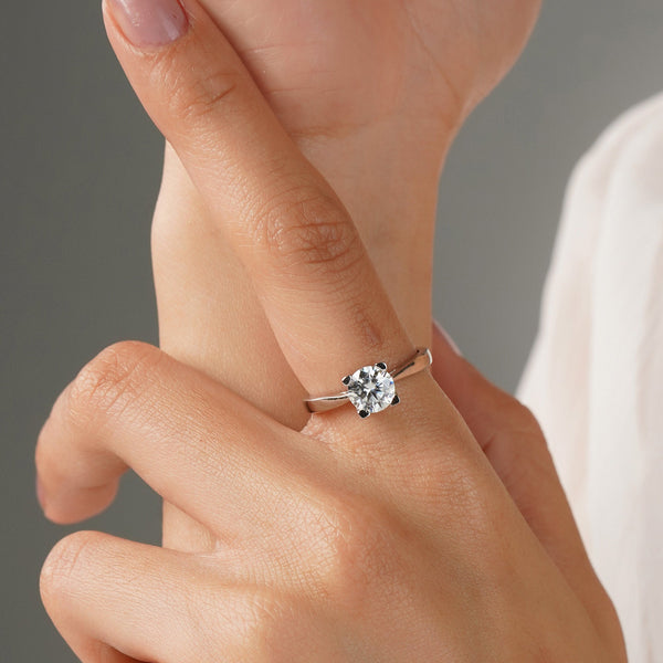 Love Forever Lab Grown Moissanite Adjustable Solitaire Diamond Ring 1.0 Carat