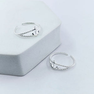 Sea Defined Silver Adjustable Toe Ring: 925 Sterling Silver