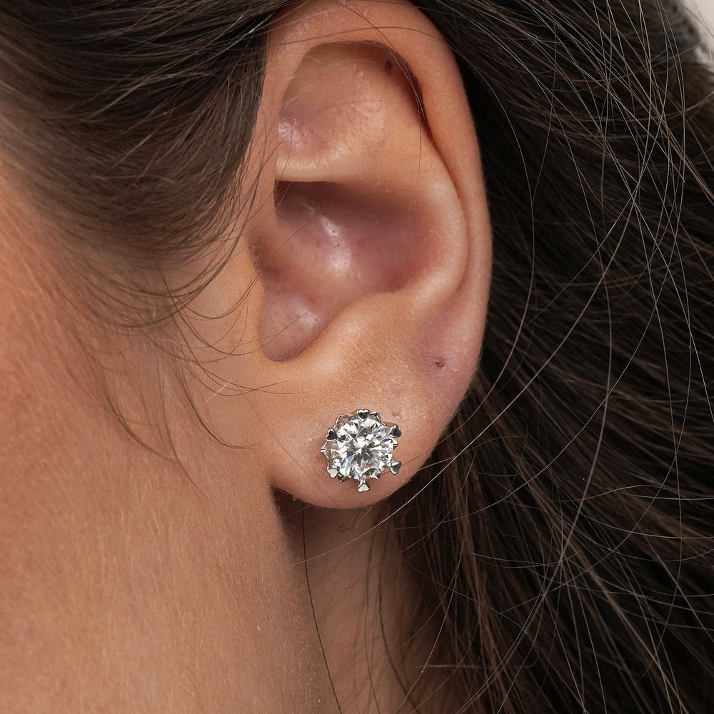 Essentially Required Moissanite Solitaire Earrings 2.0 Carat
