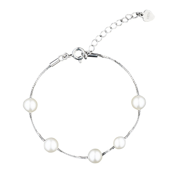 Pearly Silver Bracelet: 925 Sterling Silver