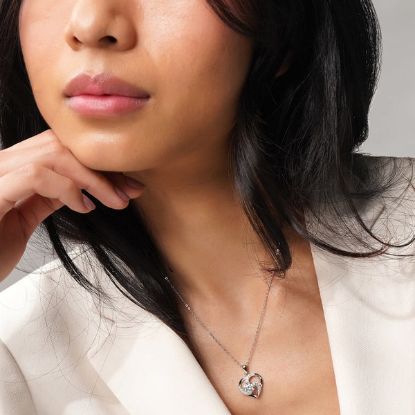 Treasure Hearts Lab Grown Moissanite Diamond Necklace 1.0 Carat