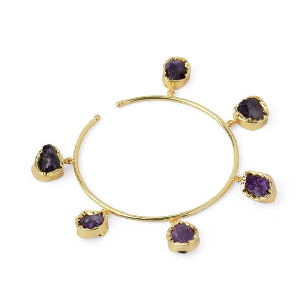 Big Stone Charm Bracelet: 18K Gold Plated