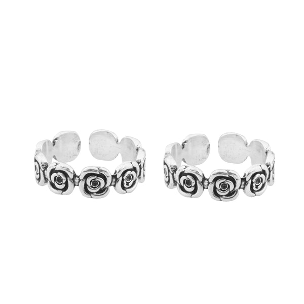 Daisy Essential Oxidised Silver Toe Ring: 925 Sterling Silver