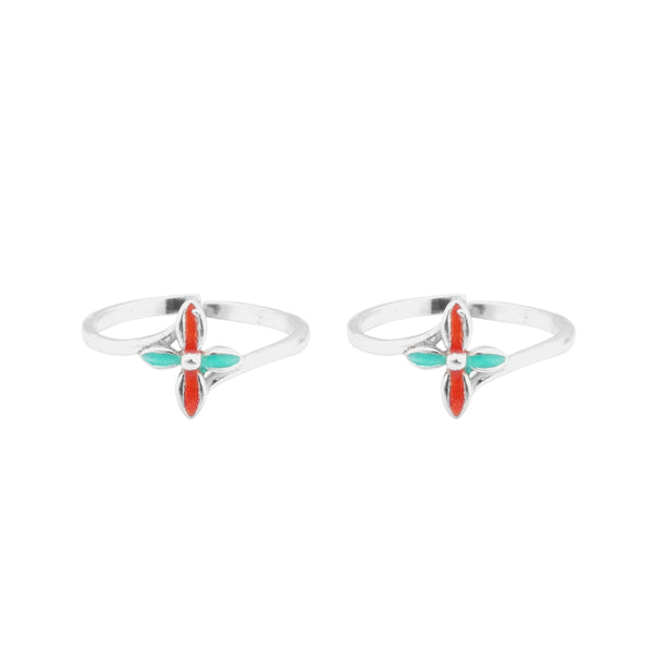 Beauty Defined Flower Adjustable Silver Toe Ring: 925 Sterling Silver