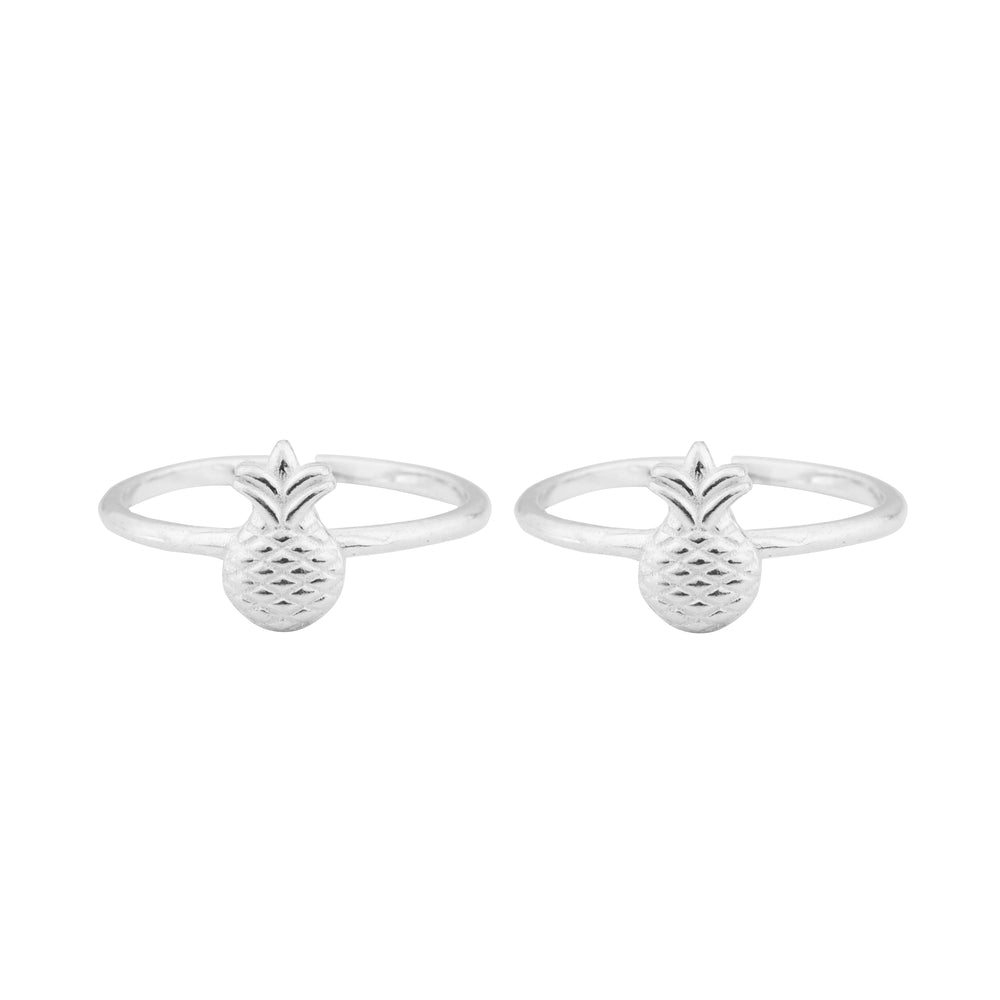 Cute Pineapple Adjustable Silver Toe Ring: 925 Sterling Silver