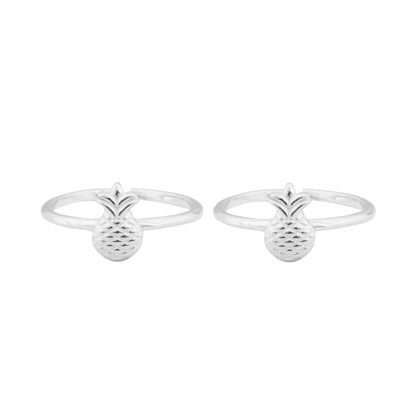Cute Pineapple Adjustable Silver Toe Ring: 925 Sterling Silver