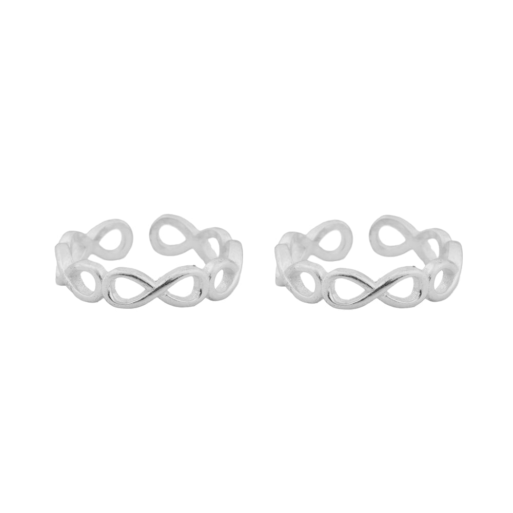 Infinitive Love Adjustable Silver Toe Ring: 925 Sterling Silver
