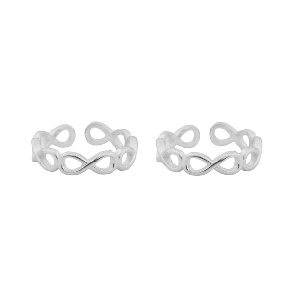 Infinitive Love Adjustable Silver Toe Ring: 925 Sterling Silver