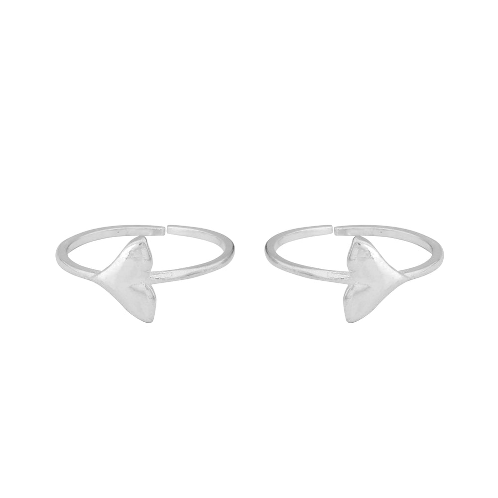Mermaid Tale Adjustable Silver Toe Ring: 925 Sterling Silver