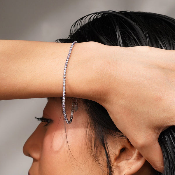 2MM Blush Purple Tennis Bracelet: 925 Sterling Silver