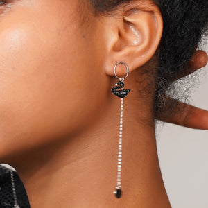 Swarovski Style Silver Earring: 925 Sterling Silver