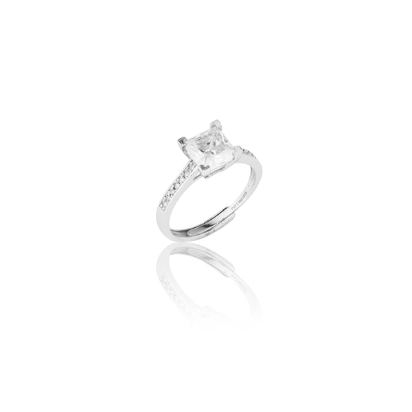 Uniquely Crafted Square Adjustable Lab Grown Moissanite Diamond Ring 2 Carat