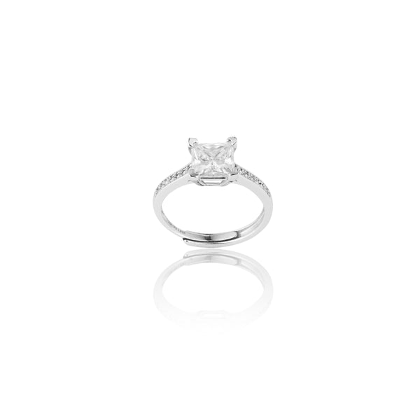 Uniquely Crafted Square Adjustable Lab Grown Moissanite Diamond Ring 2 Carat