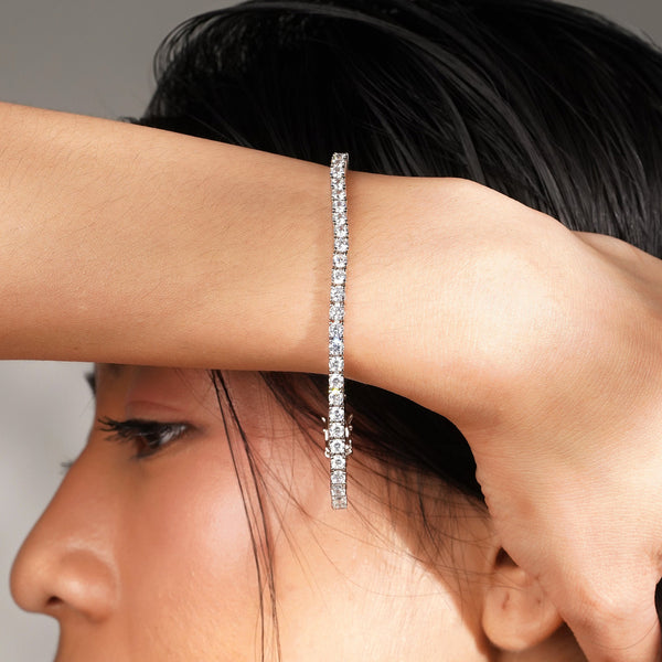Moissanite Diamond Tennis Bracelet: 925 Sterling Silver