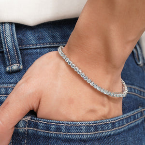 4MM Blush Blue Tennis Bracelet: 925 Sterling Silver