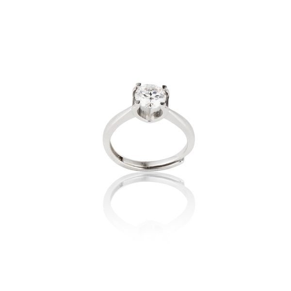 Always Needed Adjustable Lab Grown Moissanite Solitaire Diamond Ring 1.0 Carat