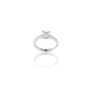 Square Essential Adjustable Lab Grown Moissanite Solitaire Ring 1.0 Carat