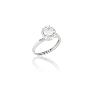 Iris Radiant Flower Moissanite Adjustable Diamond Solitaire Ring 1.0 Carat