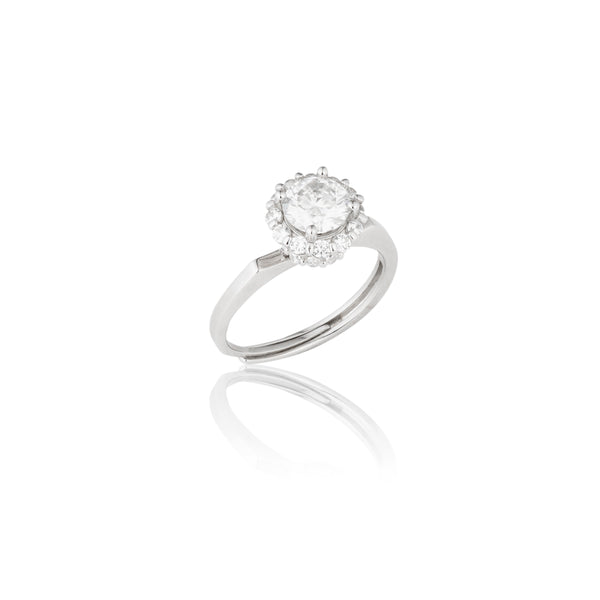 Iris Radiant Flower Moissanite Adjustable Diamond Solitaire Ring 1.0 Carat