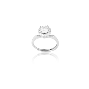 Iris Radiant Flower Moissanite Adjustable Diamond Solitaire Ring 1.0 Carat