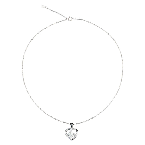 Treasure Hearts Lab Grown Moissanite Diamond Necklace 1.0 Carat