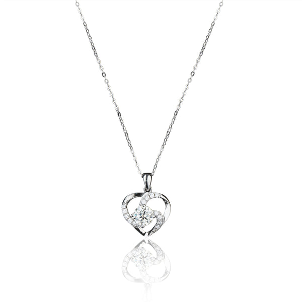 Treasure Hearts Lab Grown Moissanite Diamond Necklace 1.0 Carat