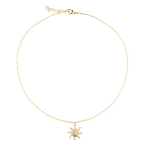 Sun Zirconia Charm Pendant: 18K Gold Plated
