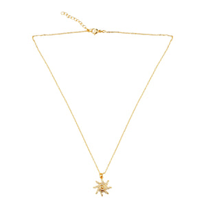 Sun Zirconia Charm Pendant: 18K Gold Plated
