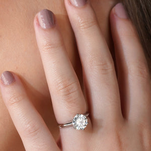 Lustrous Love Adjustable Moissanite Diamond Solitaire Ring 2.0 Carat
