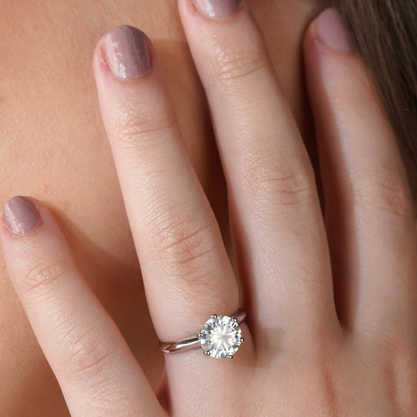 Lustrous Love Adjustable Moissanite Diamond Solitaire Ring 2.0 Carat