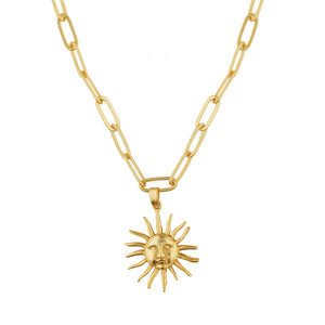 Sun Shape Aesthetic Pendant: 18K Gold Plated
