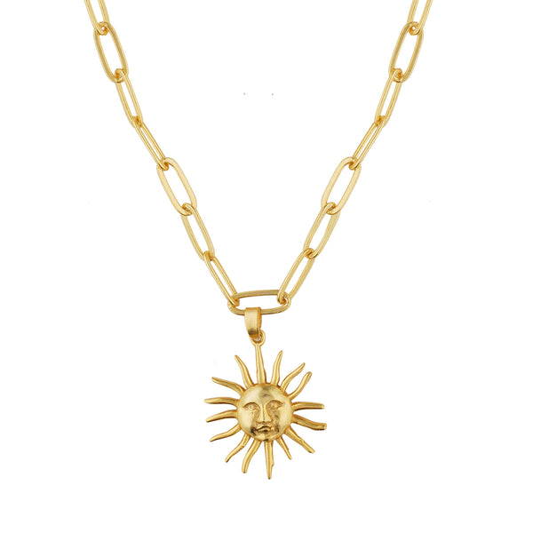 Sun Shape Aesthetic Pendant: 18K Gold Plated