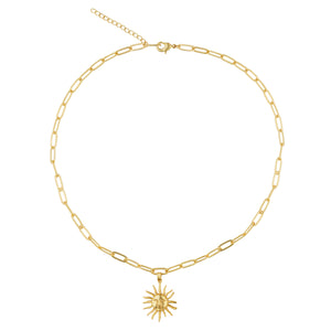 Sun Shape Aesthetic Pendant: 18K Gold Plated