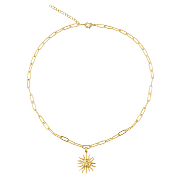 Sun Shape Aesthetic Pendant: 18K Gold Plated
