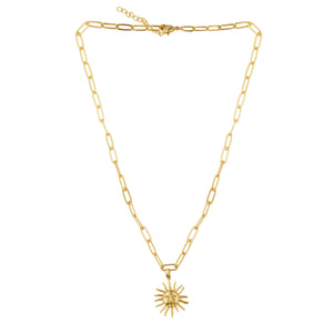 Sun Shape Aesthetic Pendant: 18K Gold Plated