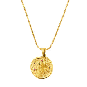 Coin Medusa Pendant Set: 18K Gold Plated