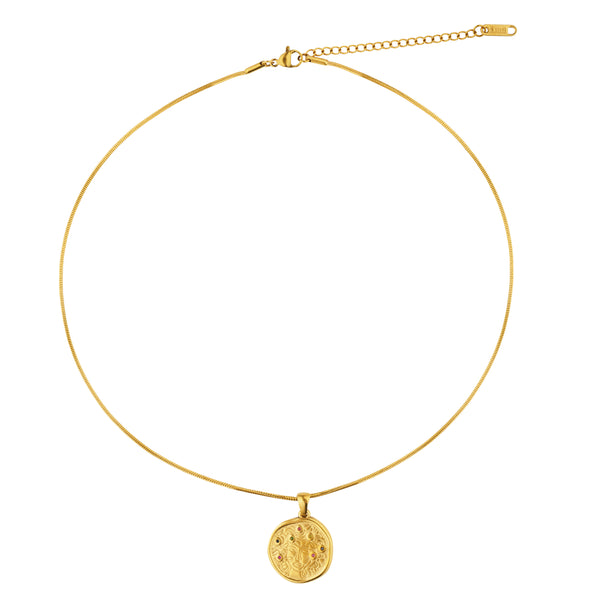 Coin Medusa Pendant Set: 18K Gold Plated