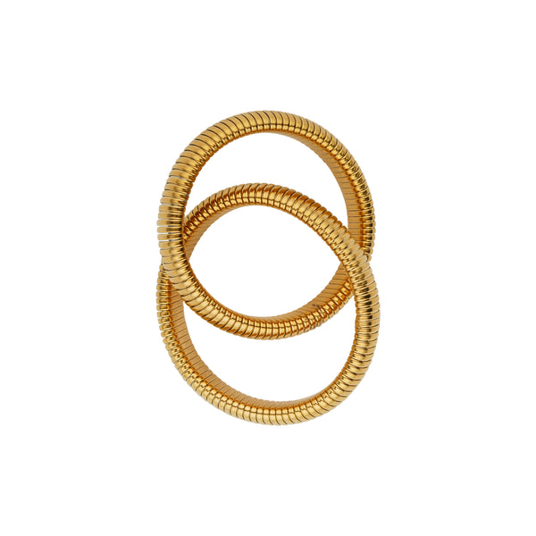 Snake Elastic Stretchable Bangle: 18K Gold Plated