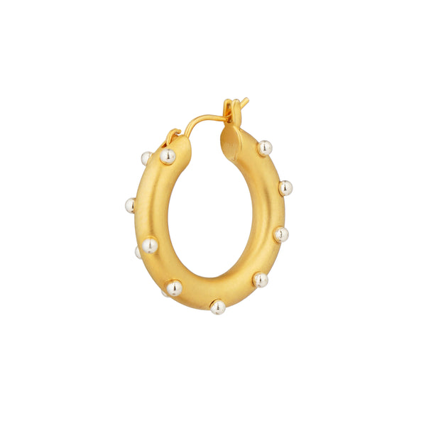 Oval Pearly Hoops: 18K Gold Plated