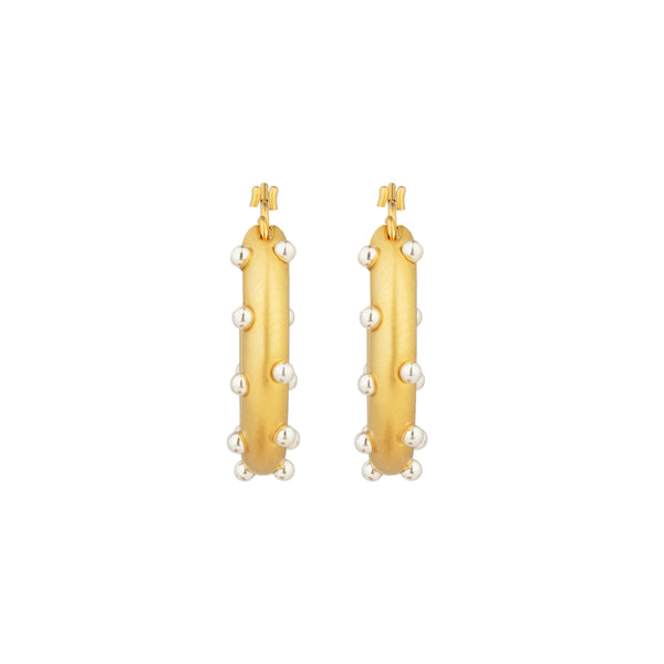 Oval Pearly Hoops: 18K Gold Plated