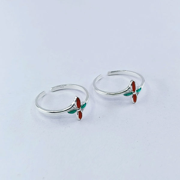 Beauty Defined Flower Adjustable Silver Toe Ring: 925 Sterling Silver